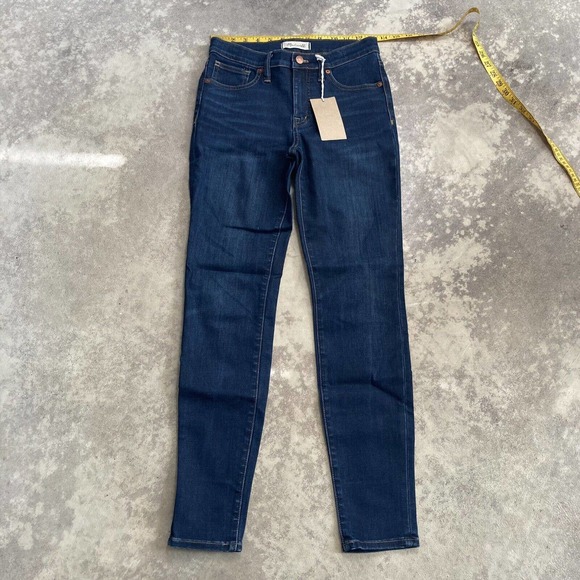 MADEWELL Indigo Wash Denim 9” Hi-Rise Skinny Jeans Womens Size 26 New - Picture 1 of 11